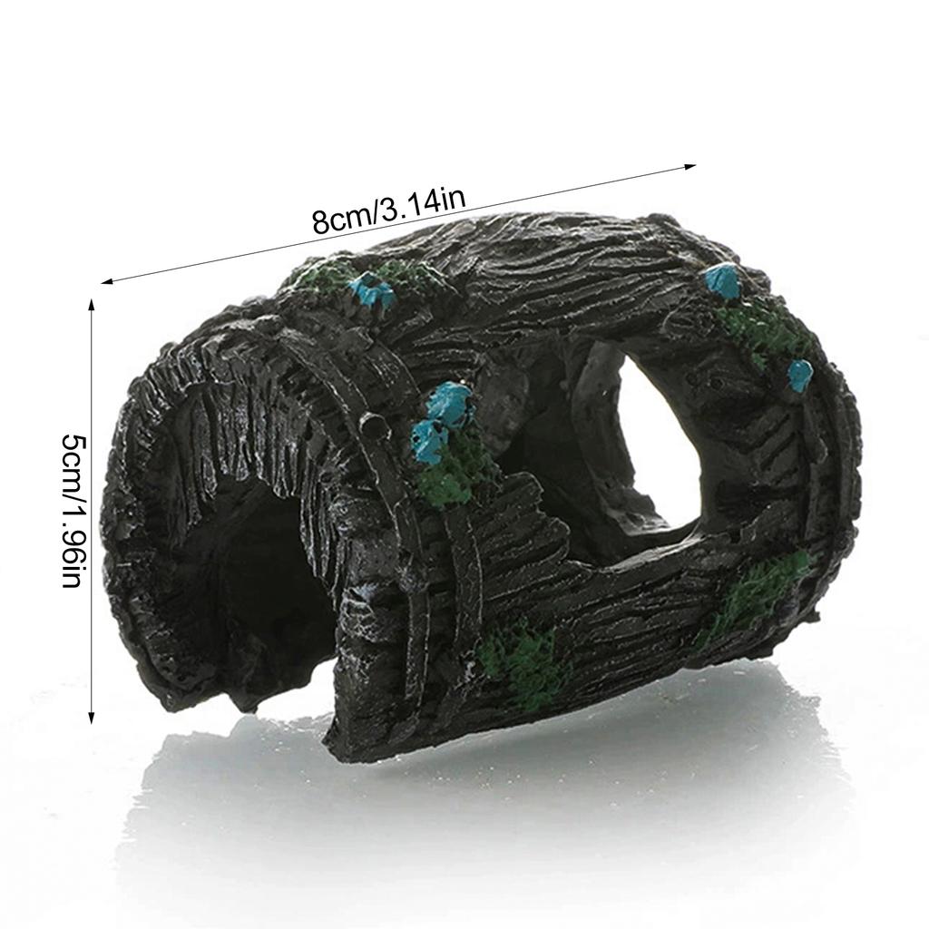 Resin Aquarium Decor Broken Design Reptile Hideout Ornament Cave Aquatic Pet Fish Landscape Decor For Fish Tank And Terrarium