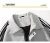 Veste tendance style coréen à revers trois rayures: Vêtements d'extérieur décontractés, coupe-vent et résistants à l'usure pour le printemps et l'automne
