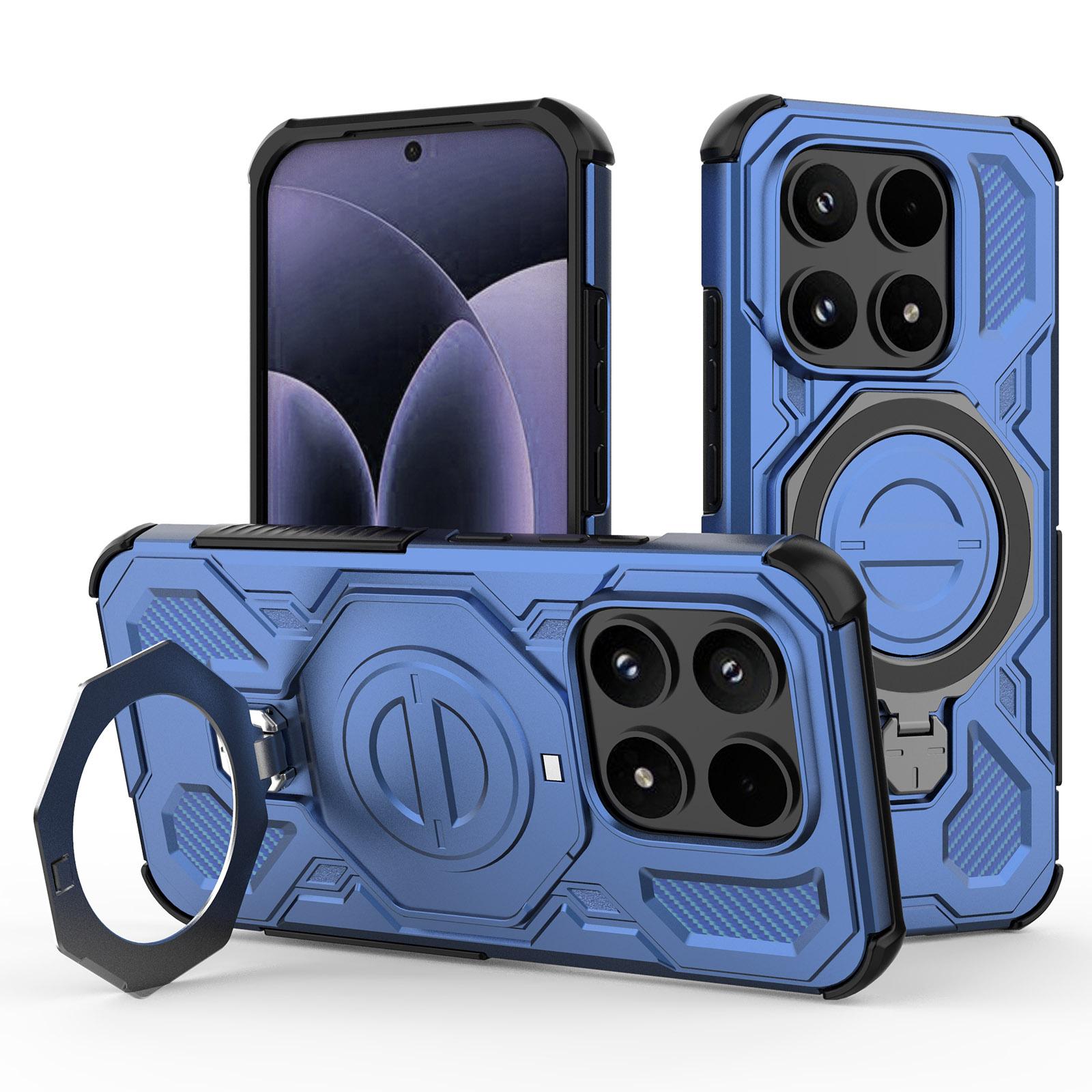 

For Xiaomi 17 Magnetic Case Rotating Metal Kickstand Shockproof PC + TPU Phone Back Cover