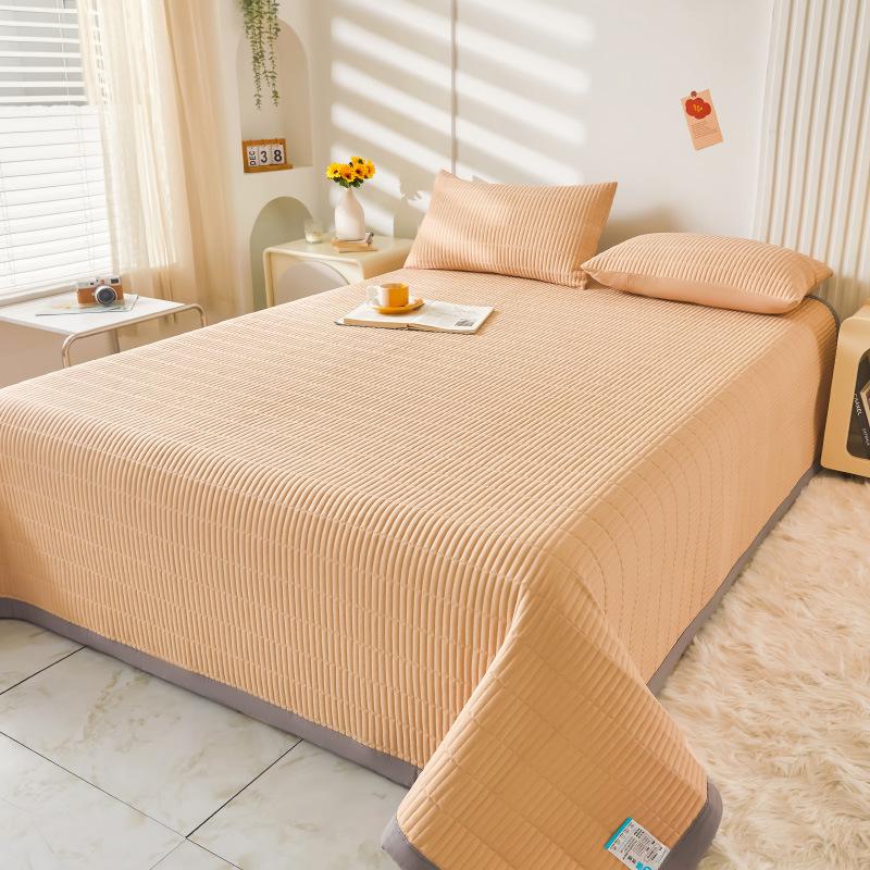 Class A Washable Cotton Linen Bedspread & Skirt Set - Quilted, Thickened, Machine Washable, 3-Piece