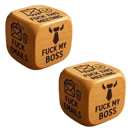 1/2/3Pcs Work Dice Wooden Pray Tribute to Soldiers Dice Six Savage Sayings Goodbye to Work Stress Dice Desk Accessory Coworkers Gag Gifts