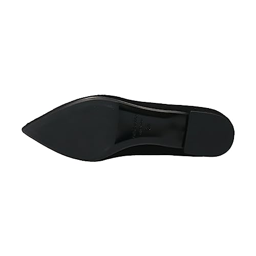 Fabio Rusconi Damen Pumps mit niedrigem Absatz und spitzer Zehenpartie F11518 Schwarzes Wildleder, Größe 22,5 cm