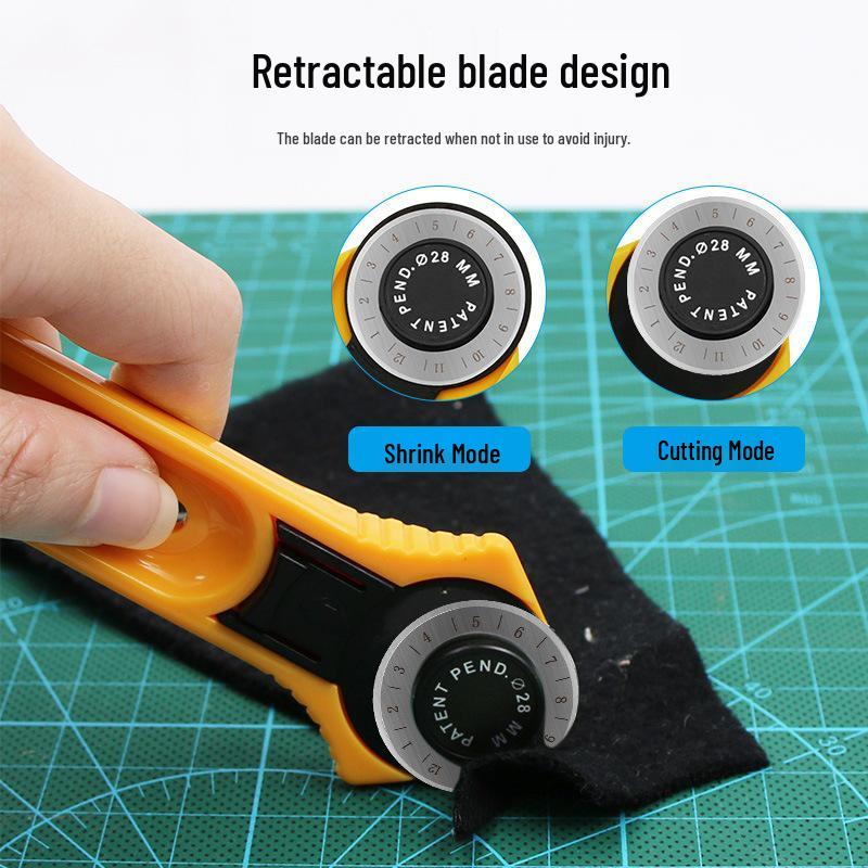 28mm Rotary Fabric Cutter with 45mm Blade for Patchwork Tasks