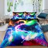 Boys Dragon Comforter Cover Queen Queen Full Size Colorful Dragon With Wing Bedding Set Trippy Magical Animal Duvet Cover Set