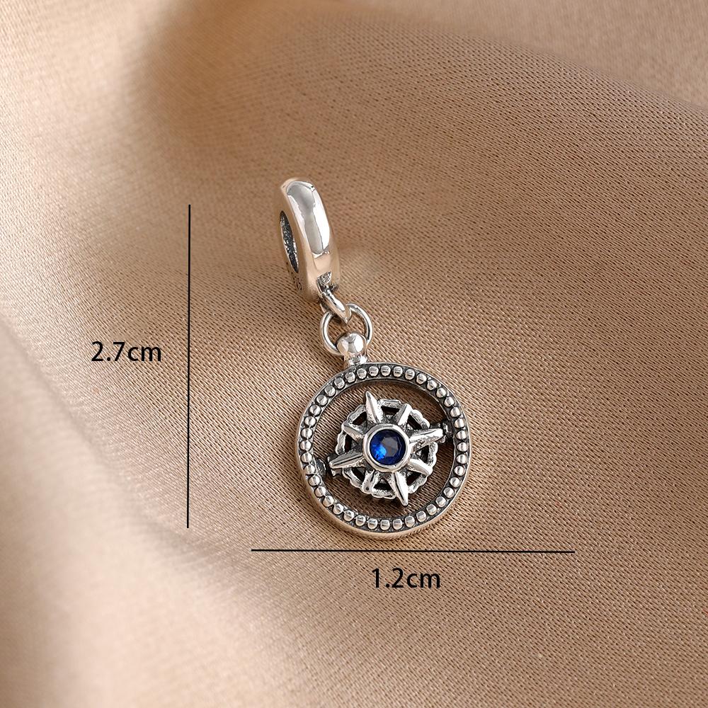 Blue 925 Silver Dolphin Octopus Turtle Swallow Pendant Bead, Suitable for European Bracelet DIY Women's Jewelry Accessories