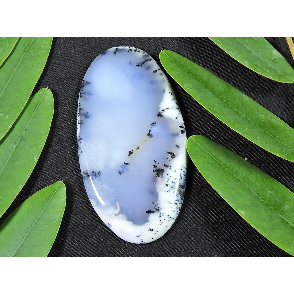 WOW!! WUNDERBARER NATÜRLICHER Dendritenopal, handgefertigt, oval, Edelstein, 31 x 58 x 05 mm, SK-888