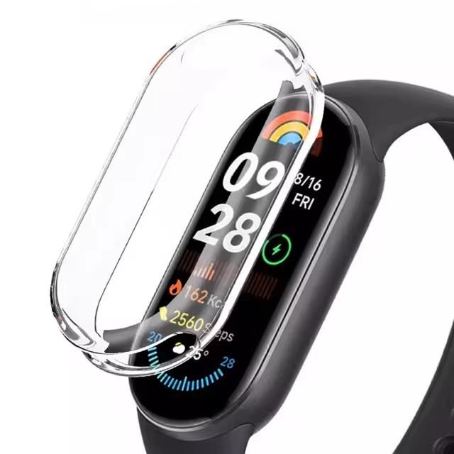 Soft TPU Case For Xiaomi Mi Band 10 9 8 NFC Smartwatch Screen Protector Frame Bumper For Xiaomi Mi Band 10 Mi Band 9 Cover Shell For Mi Band 10 прозрачный