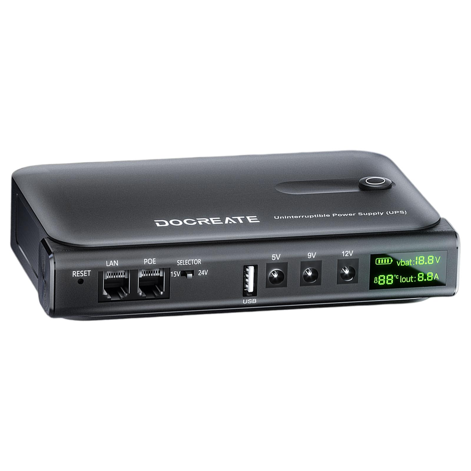 Портативный резервный источник бесперебойного питания без аккумулятора, мини-ИБП постоянного тока с поддержкой нескольких напряжений, резервное питание от аккумулятора, поддерживает 5В/9В/12В