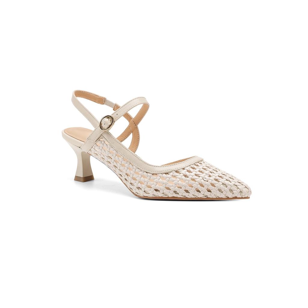 Shoes Pointed High Heels Women's Sandals Back Empty French Bag Head Woven Hollow Summer Hole Shoes