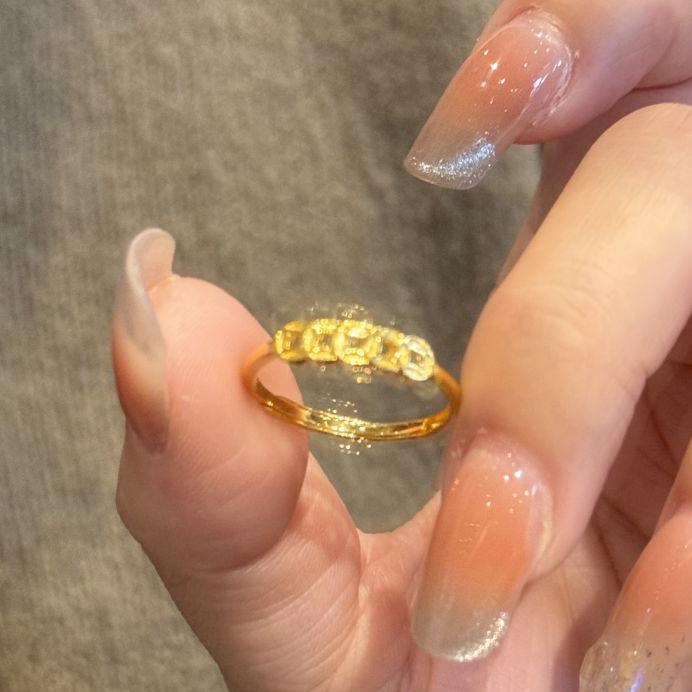 Xiaohongshu Bestseller: Women s Luxurious Five Emperors Bronze Coin Ring Adjustable