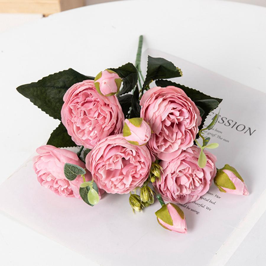 30CM Artificial Flowers Silk Peony Bouquet Festival Vases for Decoration Craft Home Garden Living Room Wedding Accessories Props