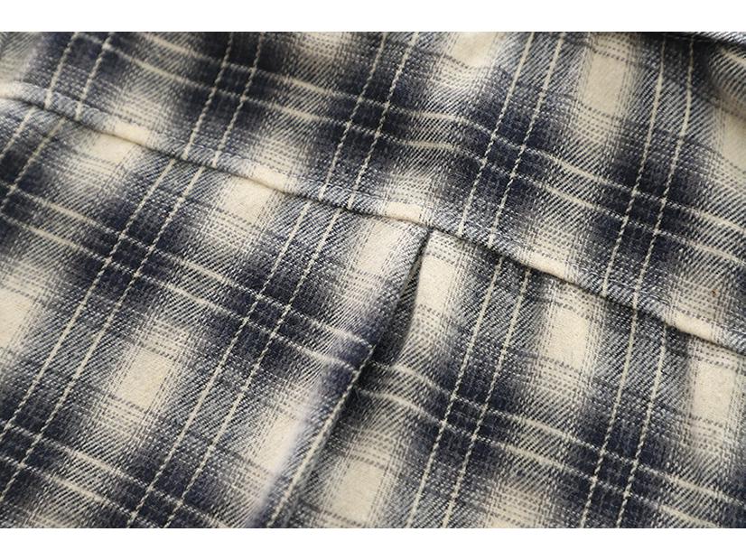 2025 Plaid Shirt Boy's Retro Fashion Three-Piece Set: Casual Spring & Autumn Outerwear