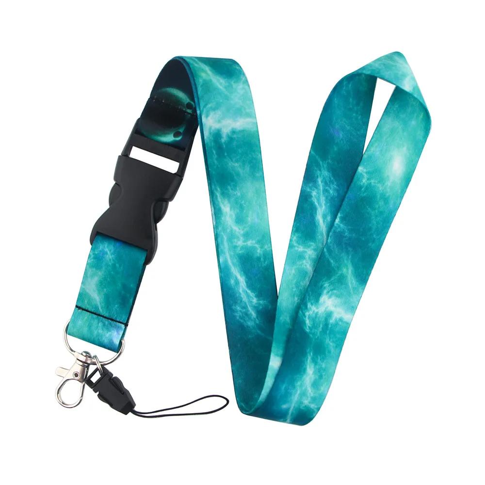 Starry Sky Neck Strap Lanyards for Keys Marble Stripe Keychain ID Credit Card Hang RopeAccessories Gift