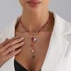 Holiday Inspired Santa Pendant Necklace Alloy Construction Convenient OT Clasp Jewelry for Year Round Wear