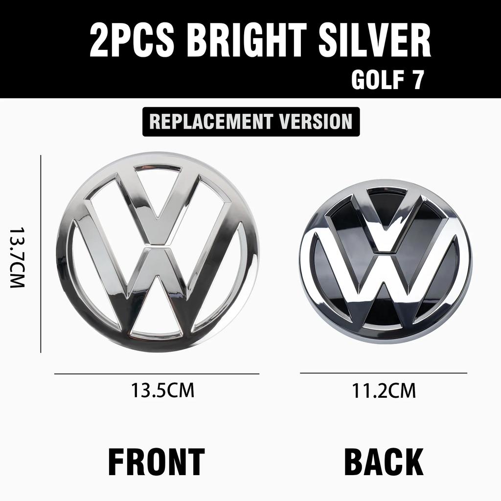 For VW VOLKSWAGEN New 1/2Pcs Car Front Bonnet Grill Rear Trunk Emblem Logo Cover Replacement Badge For Volkswagen VW Golf 7 MK7