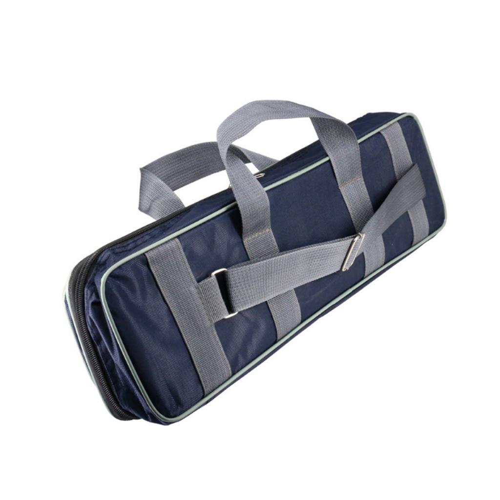 Étui Professionnel pour Canne à Pêche 50cm Tissu Oxford Durable Sac Imperméable à Motif Rayé Pochette Multifonctionnelle pour Rangement de Matériel Accessoires d'Extérieur