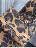 Extra Large Leopard Print Diamond Wing Jacket - Mid-Length, Loose Fit for Plus Size Women (200-300 Lbs)