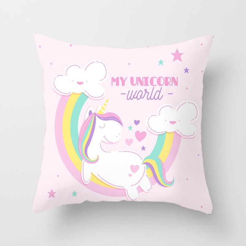 Home Decor Unicorn Themed Cute Patterns for Cozy Decor Pattern Cushion Cover Suitable for Sofa Bedroom Car Pillow Cover