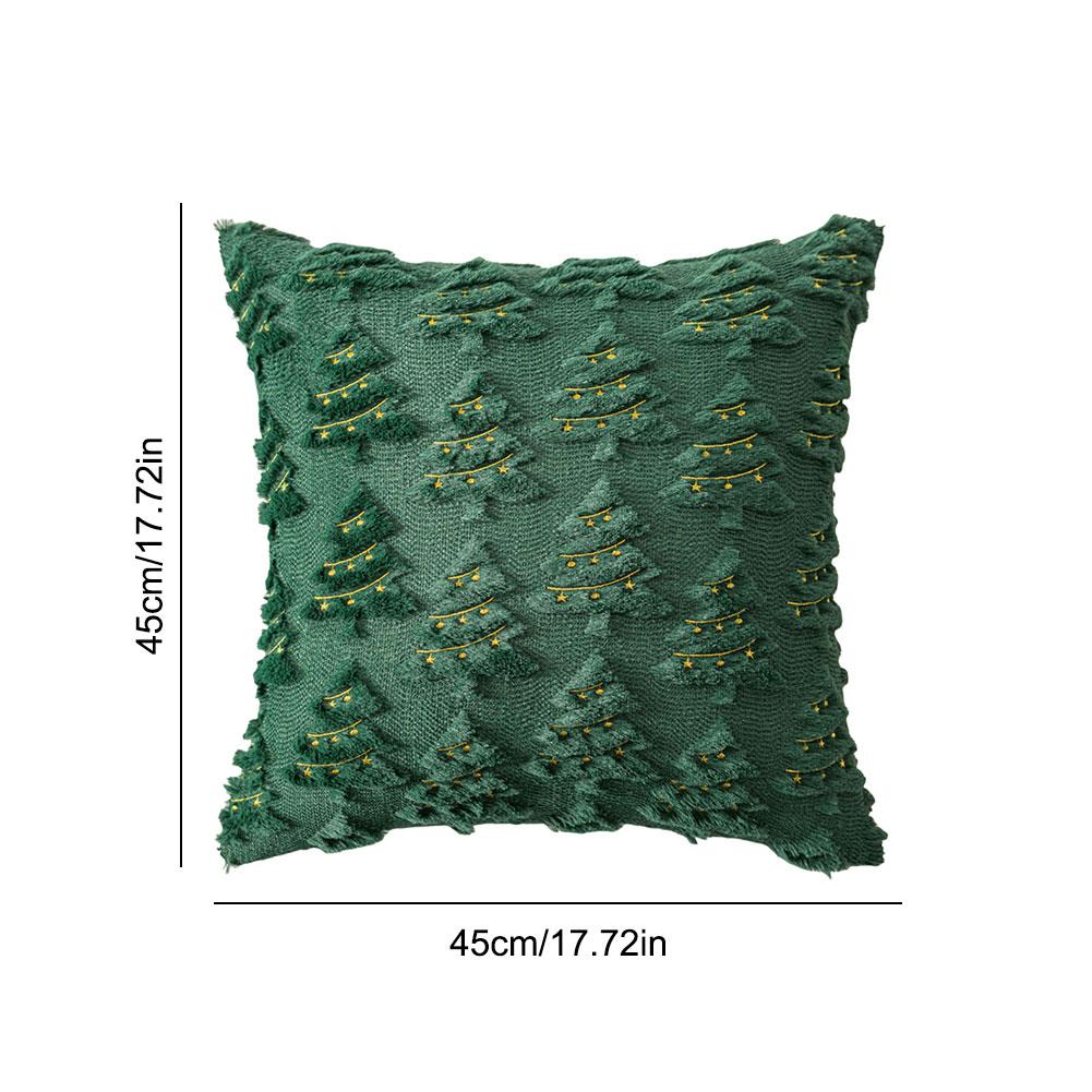 45X45cm Christmas Cushion Cover Xmas Tree Throw Pillow Cover Fall Winter Decorative Soft Pillowcase for Festive Couch Pillow