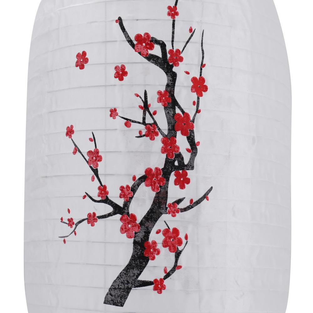 2Pcs Blossom Pattern Hanging Lantern Lamps Plum Long Shaped Cloth Lampion for Festival Home China Traditional Decor