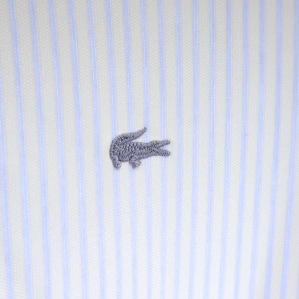 Lacoste Dámská košile s dlouhým rukávem se vzorem pruhů M Bílý systém Použitá