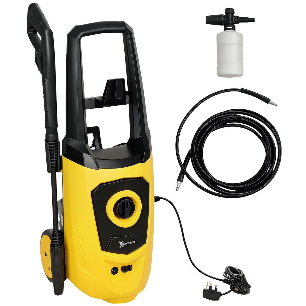 1800W High Pressure Washer, 150 Bar Pressure, 510 L/h Flow, High-Performance Portable Power Washer Jet Wash Cleaner with 6M Hose