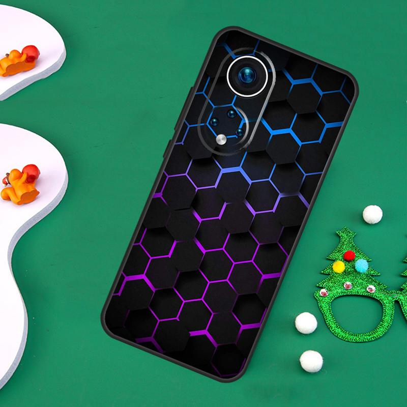 3D Hexagonal Lights Case For Honor Magic 7 5 6 Lite 50 70 90 200 Pro X9c X9b X9a X8a X7a X6a X8 X9 X8b Cover