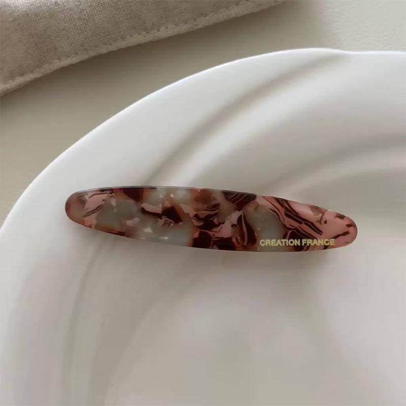 French Style Hair Clip For Women Retro Simple Oval Acetic Acid Barrettes Elegant Girls Hair Clip Exquisite Hair Accessories