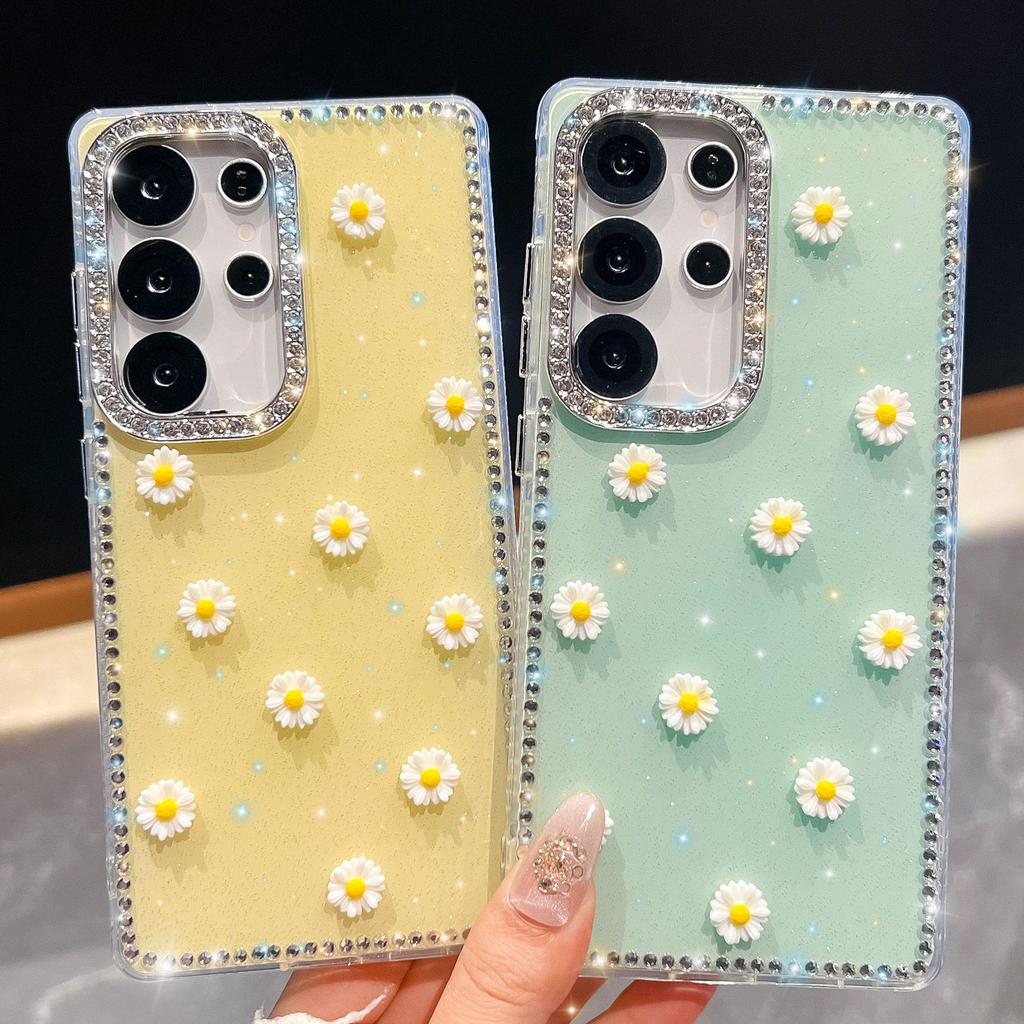 Samsung S26 Ultra Bling Diamond Phone Case - Creative Chamomile A57 Glitter Luxury Design