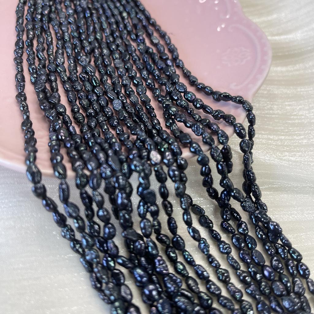 Black Baroque Pearl 4-5mm For Jewelry Making DIY Necklace Bracelet Earrings Accessory