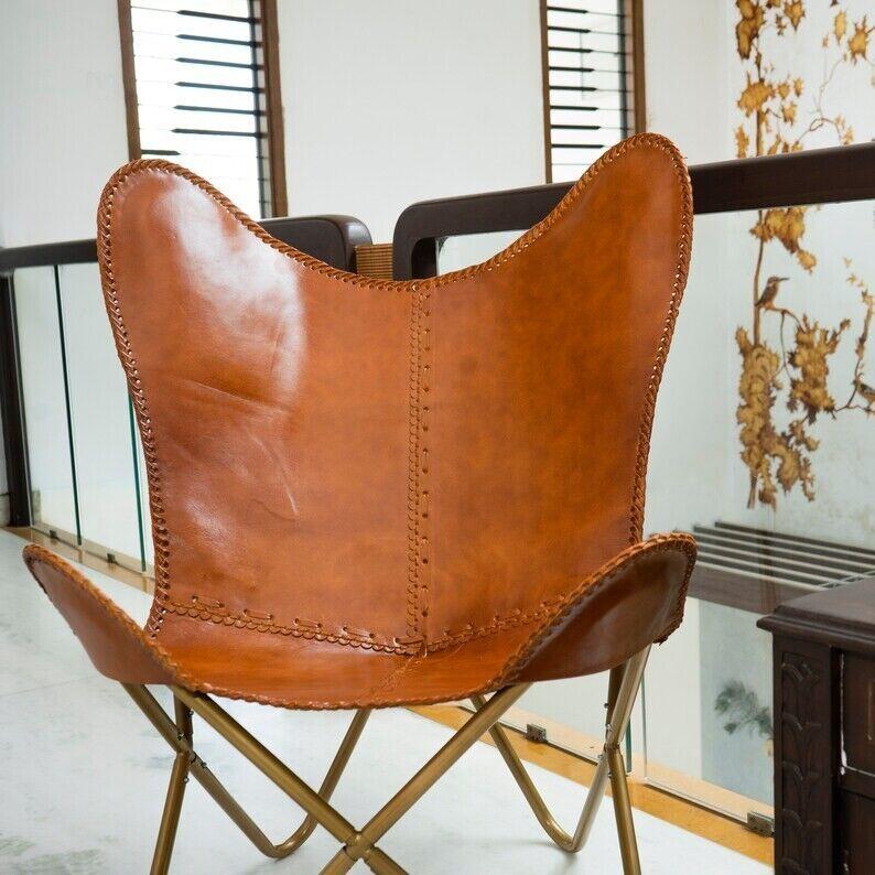 Leather Butterfly Chair, Handmade Chair, Folding Chair, Gift for father or mom