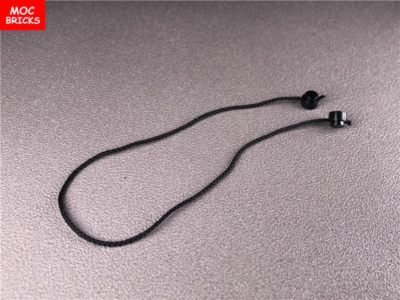 

10pcs/lot MOC Bricks DIY Black String with End Studs 22.5cm Overall Educational Building Blocks Toys for children Xmas gifts