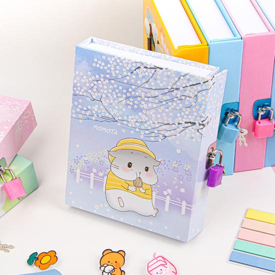 Diary Notebook with Lock Cute Pattern Smooth Writing Creative Password Book Cartoon Diary Child Gift