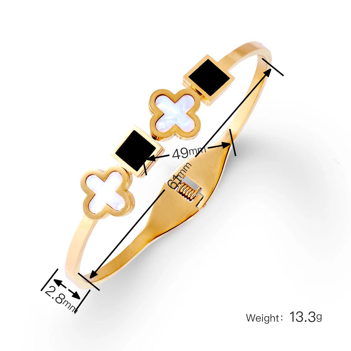 Новый браслет из нержавеющей стали с четырьмя листами клевера