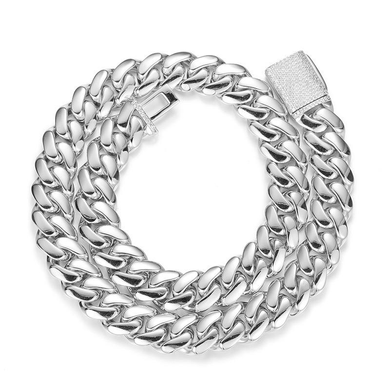 Europäische vergoldete Zirkon Cuban Link Halskette (10mm-22mm) - Trendiger Hip Hop Schmuck.