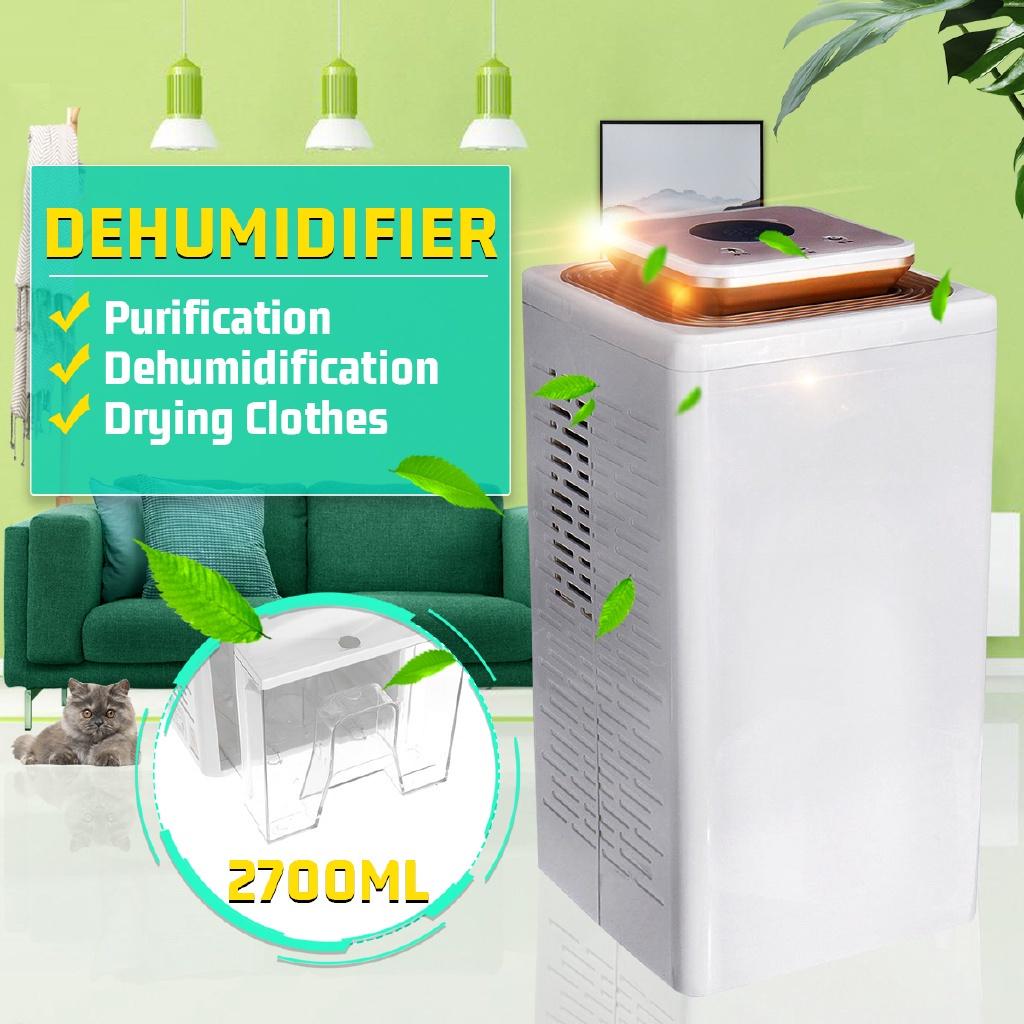 65W 2.7L  Air Moisture Low Noise Dehumidifier Mini Air Dehumidifier Electric Dehumidifier for Home Damp Garage 190 x 190 x 370 mm