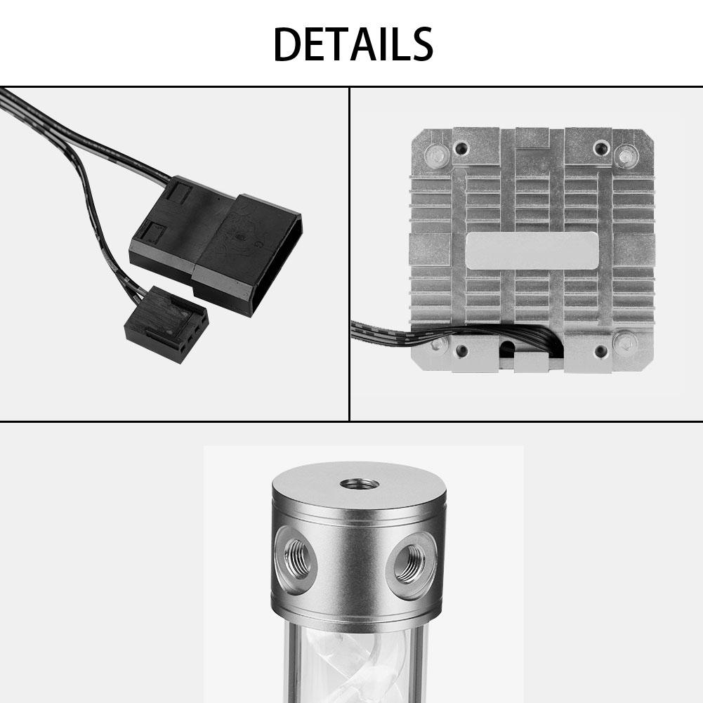 Computer Zylinder Wasserkühlung Double Helix T Virus Wasserpumpe Tank Set RGB (Silber)