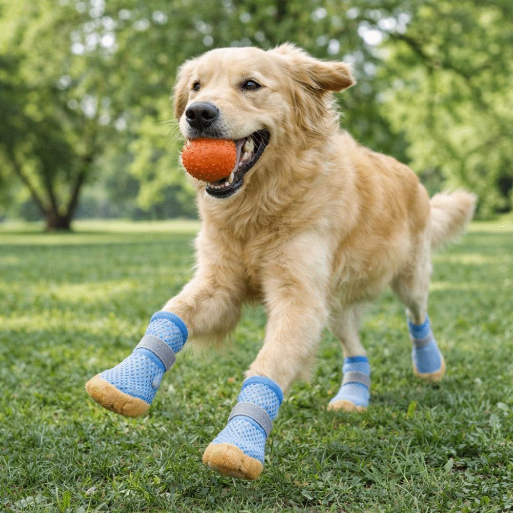 Breathable Anti Slip Dog Shoes Adjustable Pet Paw Protector Dog Mesh Shoes Walking Outdoor