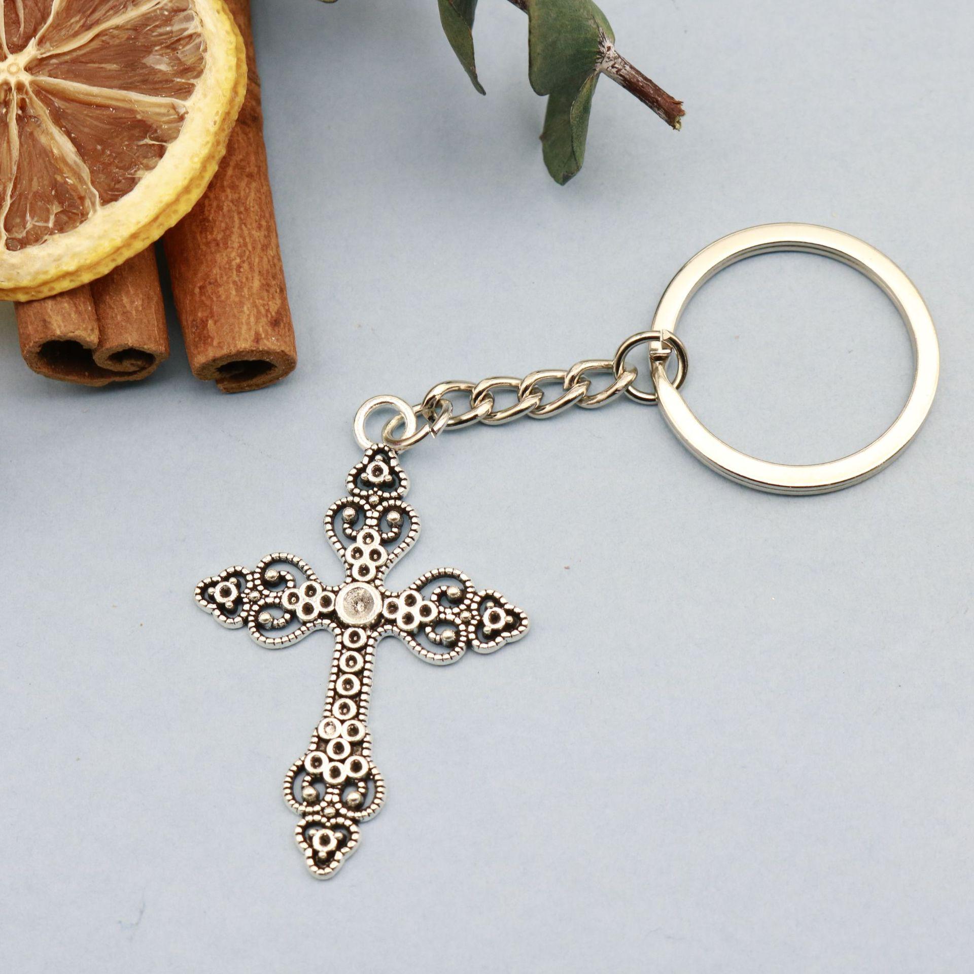 Popular Cross Keychain Pendant серебряный