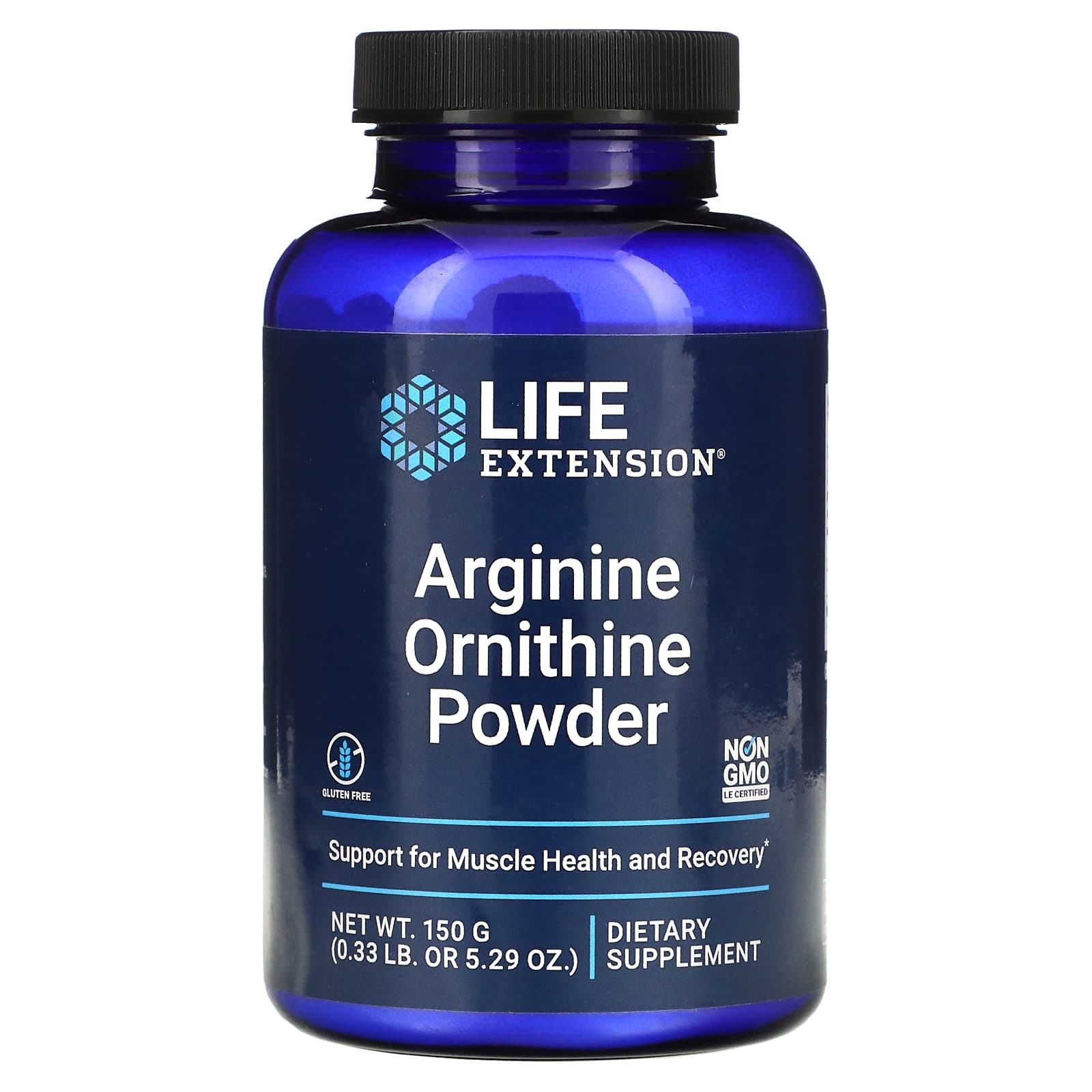 

Life Extension, аргінін, орнітин, порошок, 5,29 унції (150 гр)