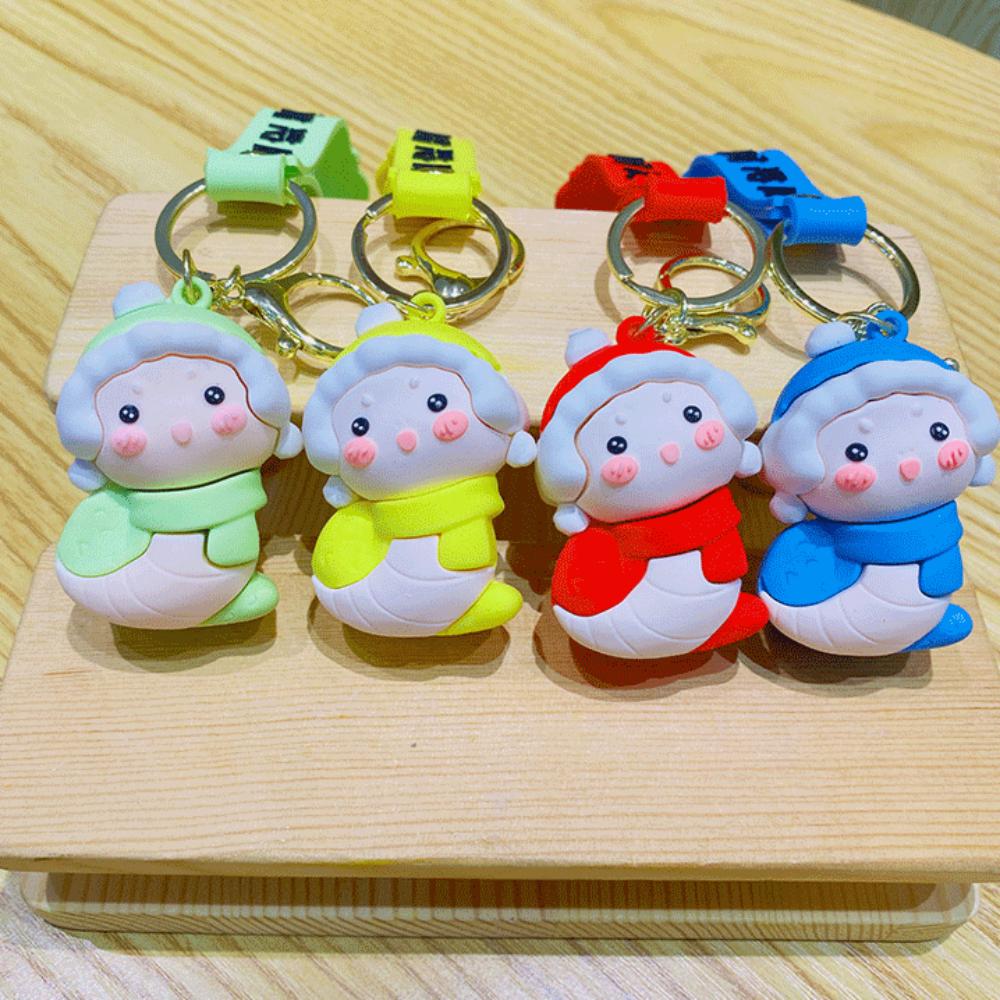 Cute Cartoon Snake Keychain Collection Zodiac Snake Year Key Ring Car Key Accessories