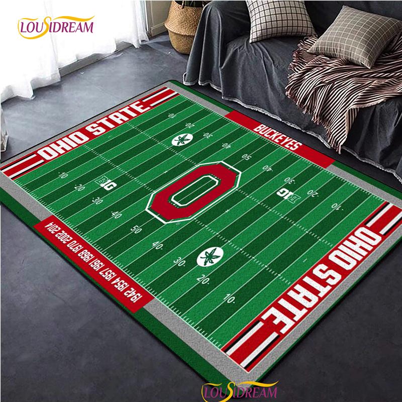 Personalisierter American Football Court Teppich, Teppich für Wohnzimmer Schlafzimmer Dekoration, Kinder Küche Badezimmer Rutschfeste Bodenmatte Alfombra