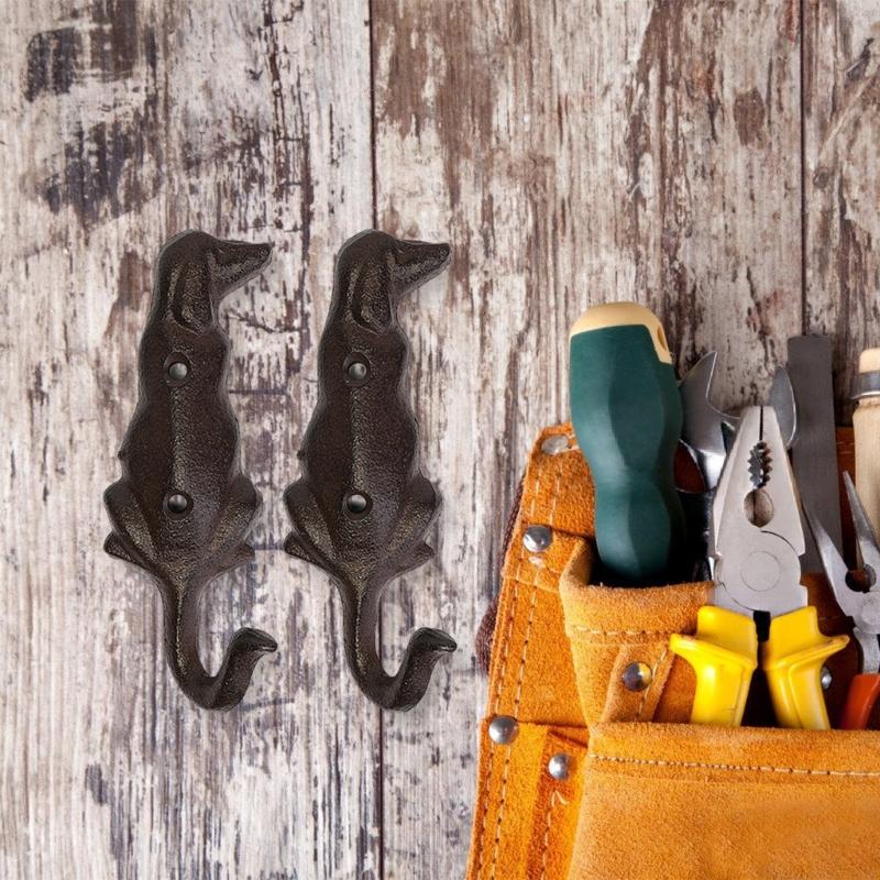 Practical Iron Hook With Dog Design Rusts Resistant Iron Dog Hook Suitable For Hanging Small Items Like Coats And Keys