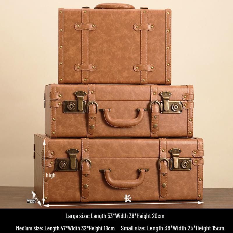 European Retro Leather Storage Box - Handbag, Clothes, and Travel Photography Prop Organizer