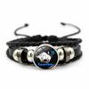 12 Constellations Charm Bracelet Men Women Fashion Multilayer Weave Leather Bracelet Birthday Gifts