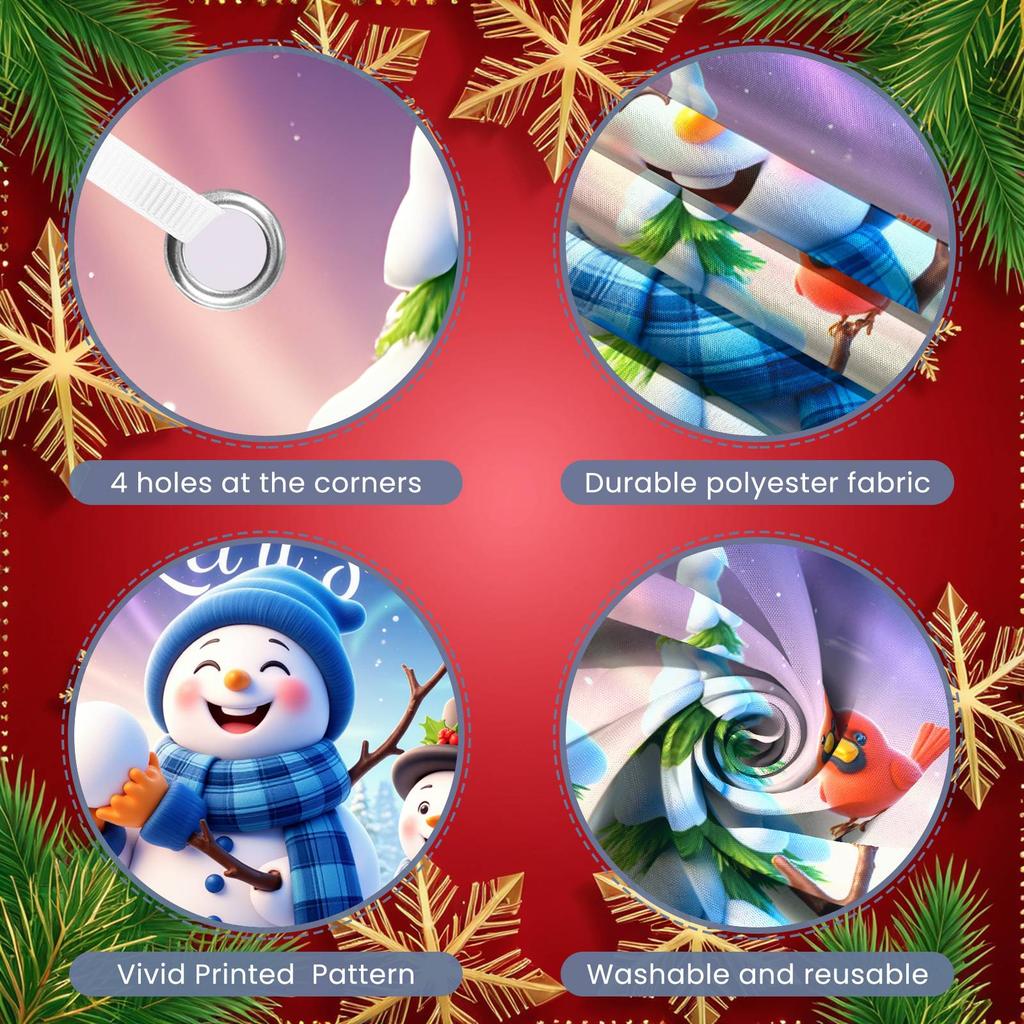 Holiday Banner Cartoon Snowman Winter Banner Snow Scene Banner Winter For New Year Decor Kids Activity Winter Themed Party
