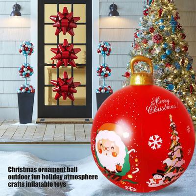 60CM Christmas Inflatable Ball Water-Proof Inflated Toy Ball Colorful Large Porch Courtyard Ornaments