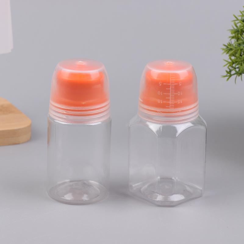 1Pcs Round Square Empty Plastic Sauce Squeeze Bottles Refillable Condiment Containers With Graduated For Salad Dressing Bbq Oils
