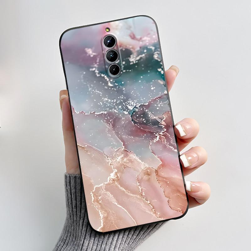 Cute Little Panda Pattern For ZTE Nubia RedMagic 8S Pro 5G / 8S Pro+ 5G Case Shockproof Soft Black Cartoons Painted Casing
