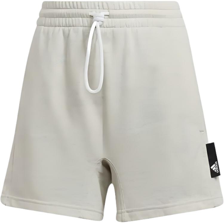 Adidas Solid Color Logo Patch Drawstring Sports Shorts Women Bottoms White HE4145